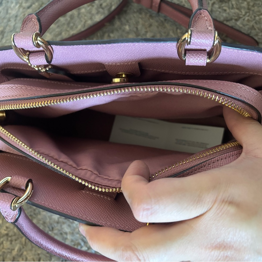 Coach Pink Leather Crossbody Satchel - Picture 4 of 6
